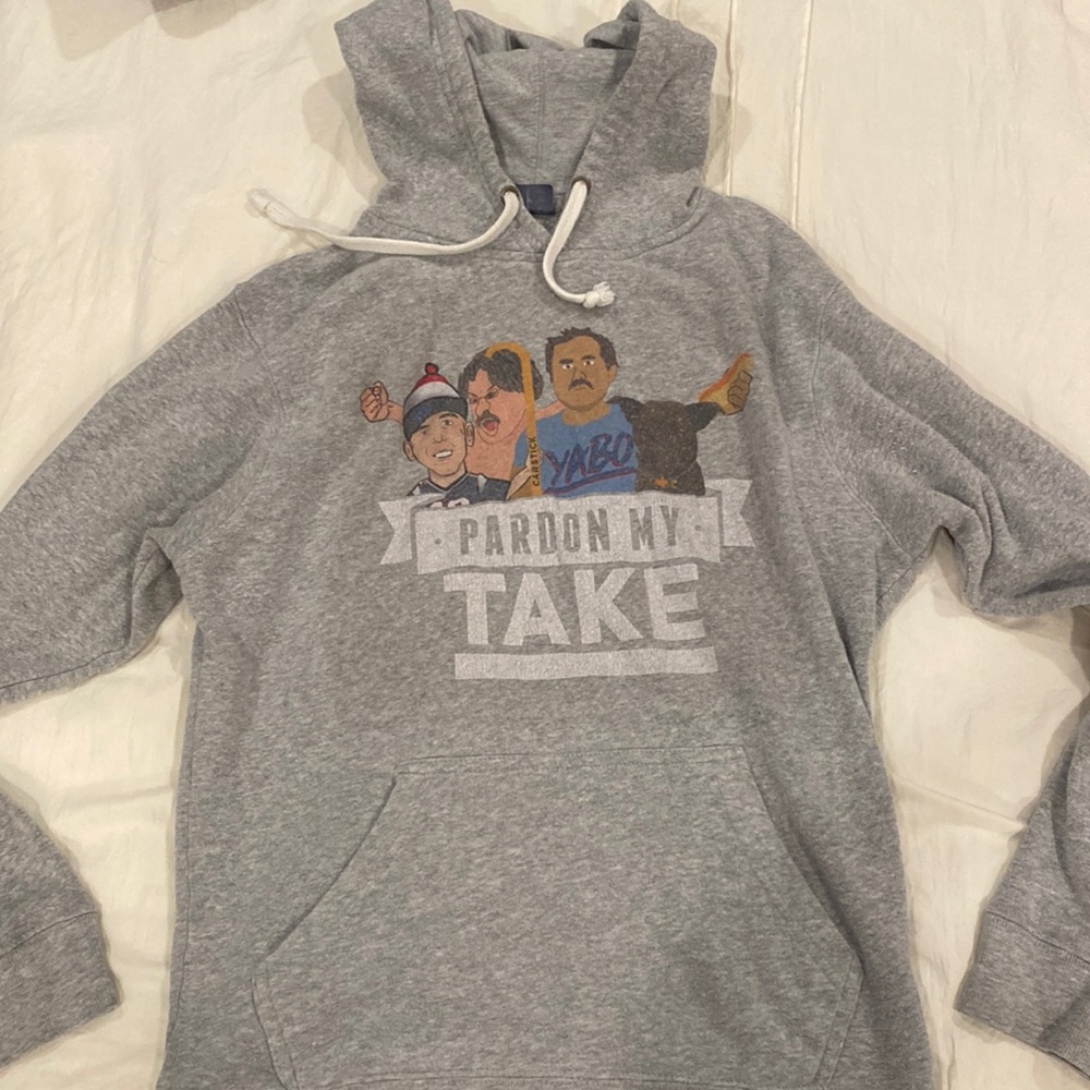 Pardon My Take barstool sweatshirt.